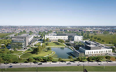 Arial overview of the Oso Creek Campus.